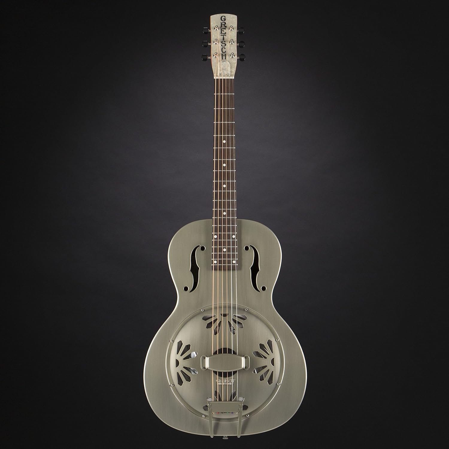 Gretsch G9201 Honey Dipper Round-Neck, Brass Body, and Padauk Fingerboard 6-String Resonator Guitar (Right-Handed, Weathered Pump House Roof)