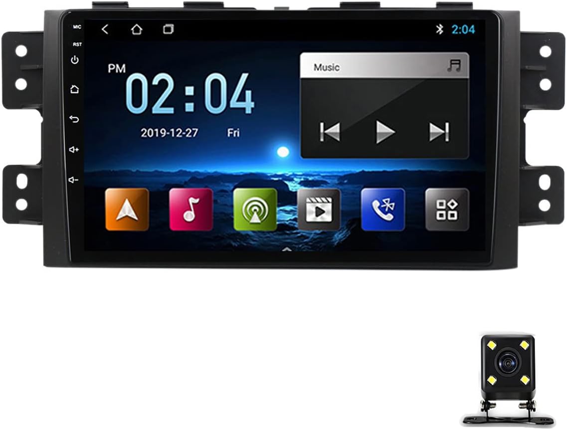 Double Din Car Stereo, 9 Inch Touchscreen, RDS/FM Car Radio, Bluetooth, Mirror Link, Carplay, Backup Camera, Steering Wheel Controls, for KIA Borrego Mohave 2008-2012