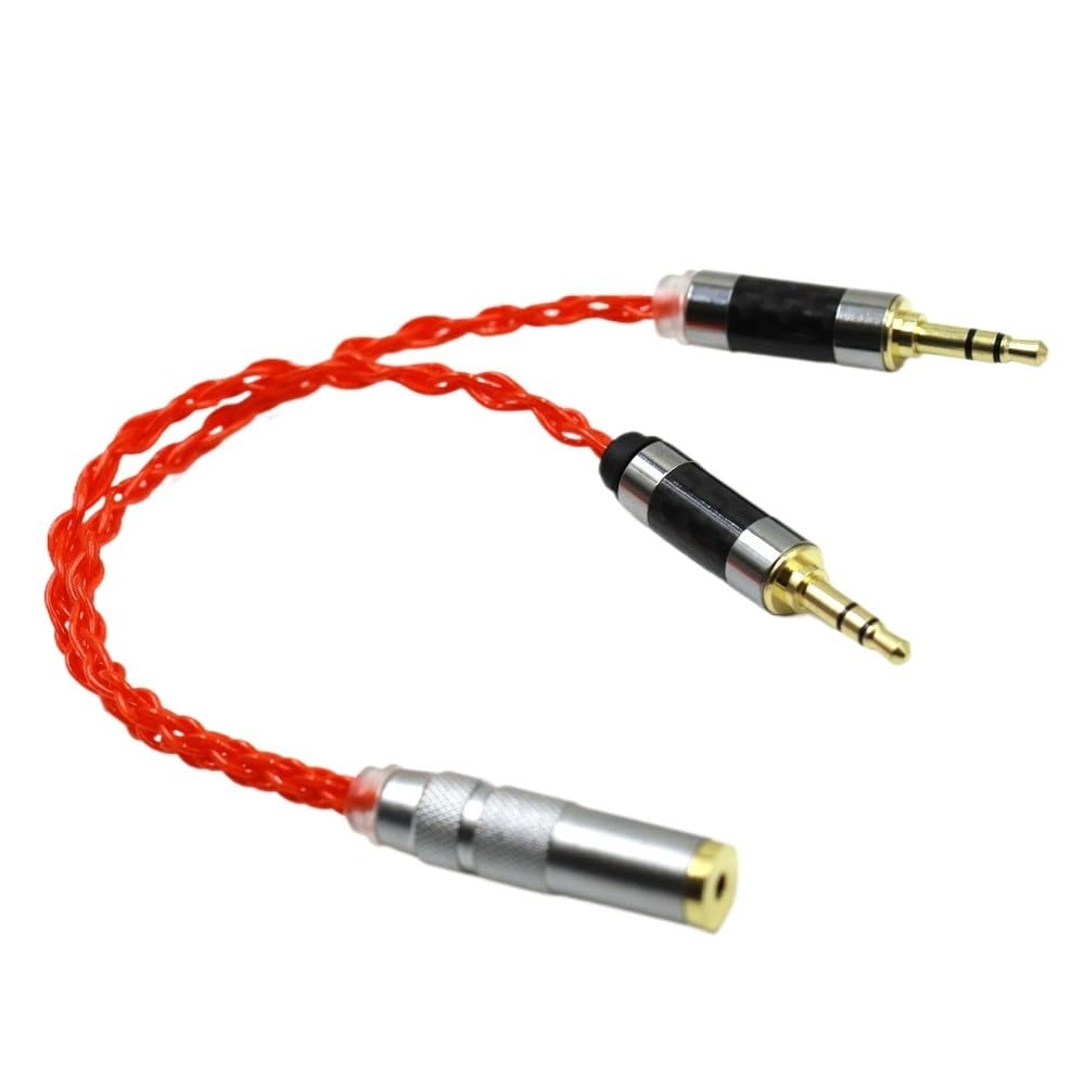 Thouliess Single Crystal Silver 2x3.5mm Male to 4.4mm Balanced Female Adapter Cable(XLR Female to 2x3.5)