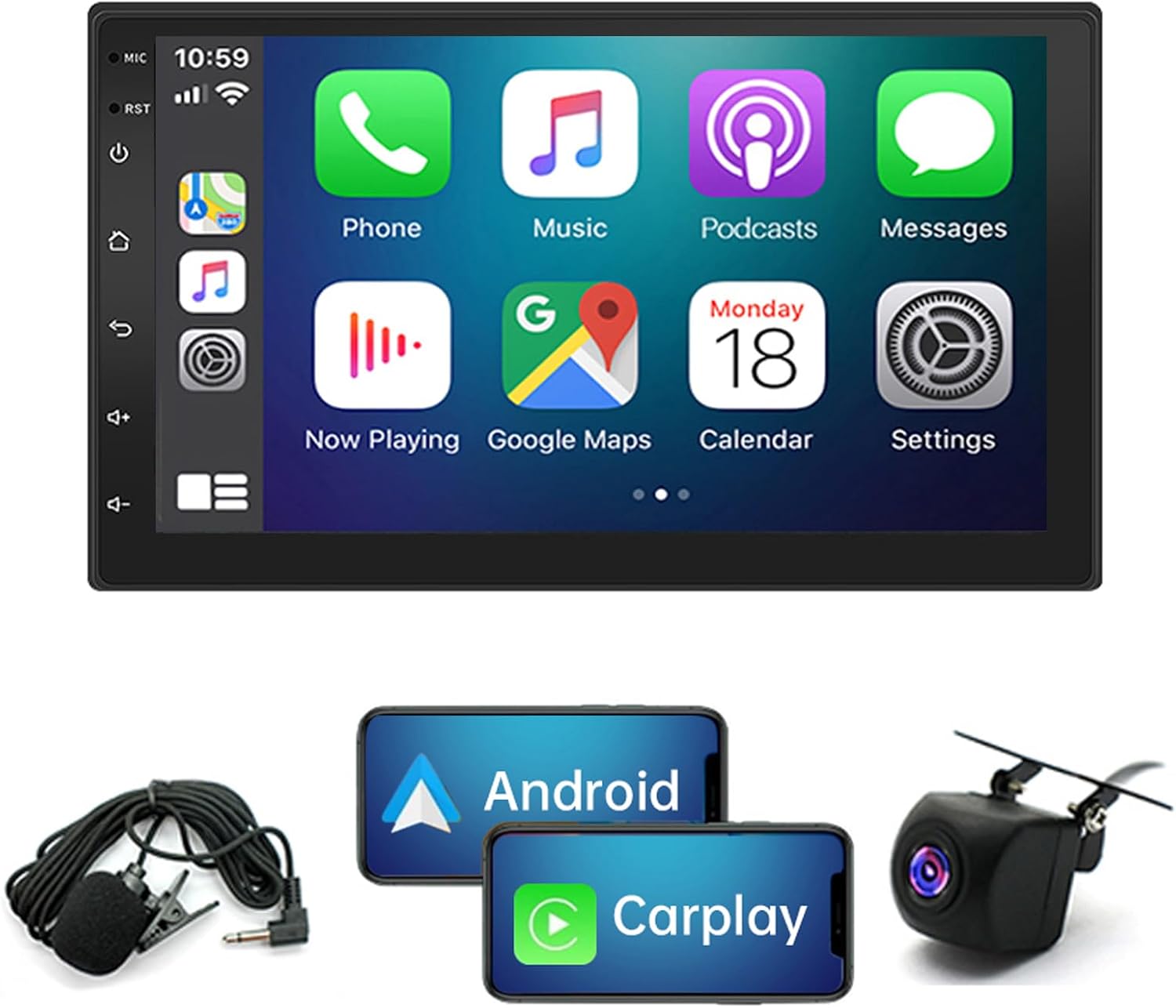 2GB+32GB Android 13 Car Stereo 7inch Touchscreen Car Radio Built-in Carplay/Android Auto Support Bluetooth SWC GPS WiFi Backup Camera Fit for Nissan for Qashqai 2006-2013 for Versa 2006-2011