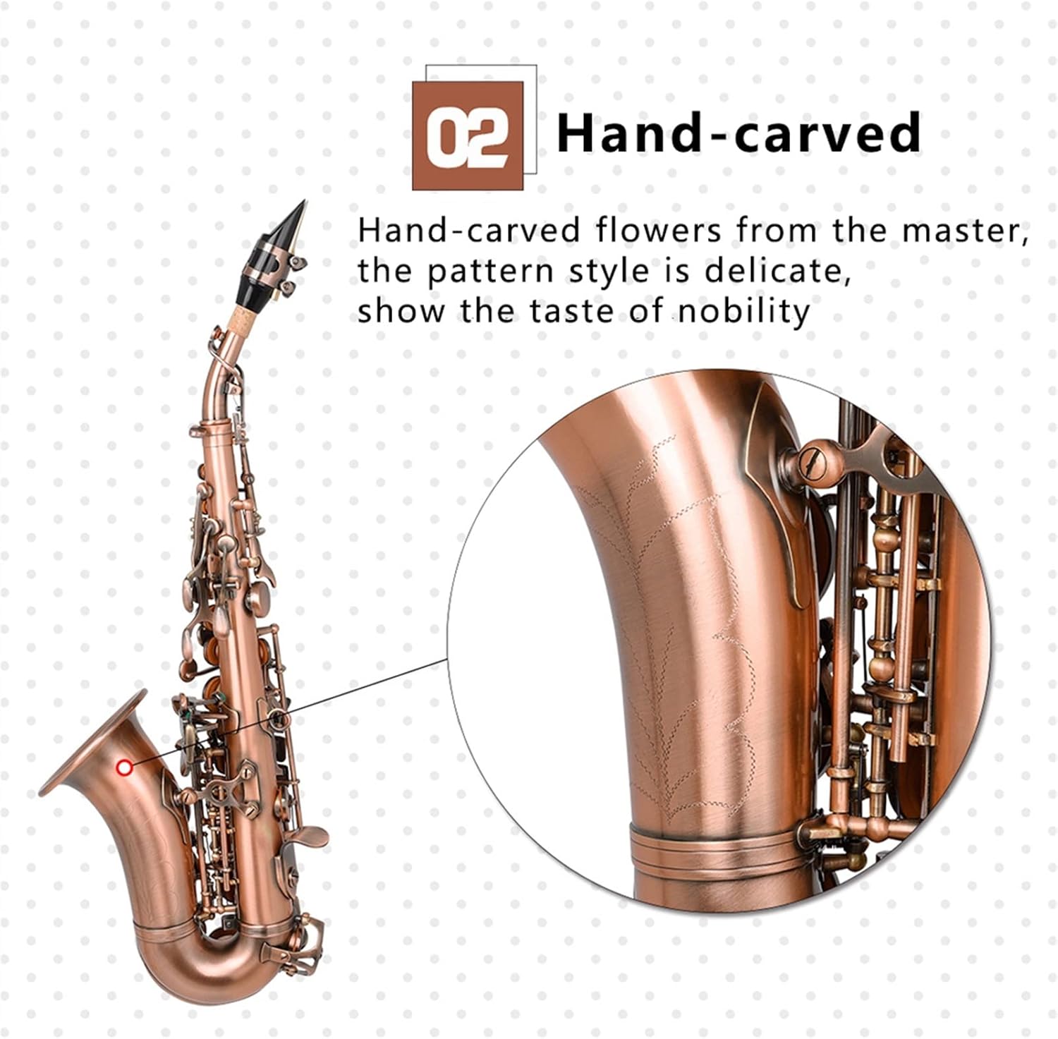 KESHUO Bb Tone Saxophone Brass Retro Red Sax B Flat Saxfone Woodwind Musical Instrument with Case Mouthpiece Accessories Brass Sax Beginners Kit