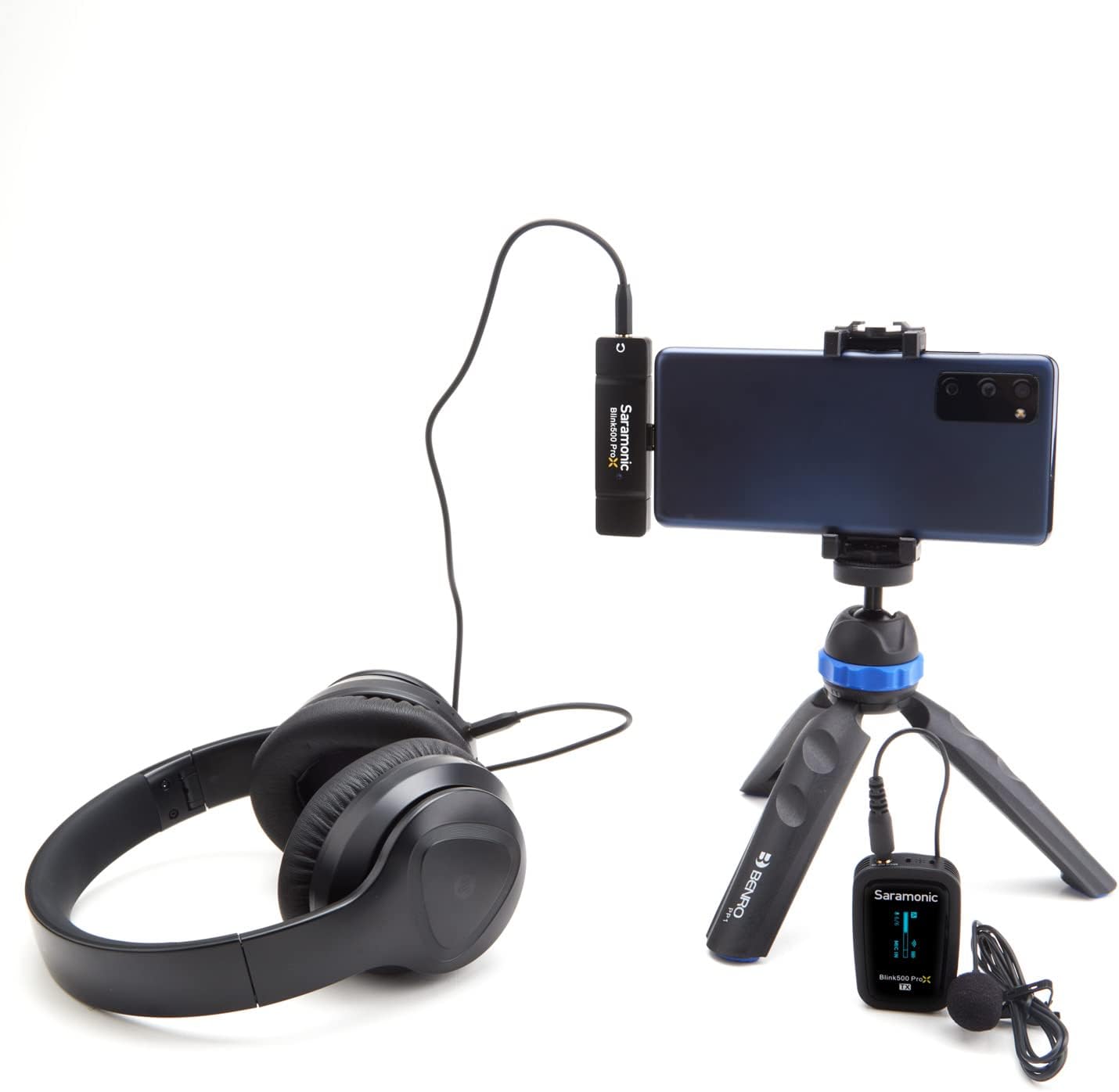 Saramonic Blink 500 Pro X B5 Wireless Mic System with Lavalier & USB-C Receiver for for iPhone 15, Android, iPad, Mobile & Computers, Black