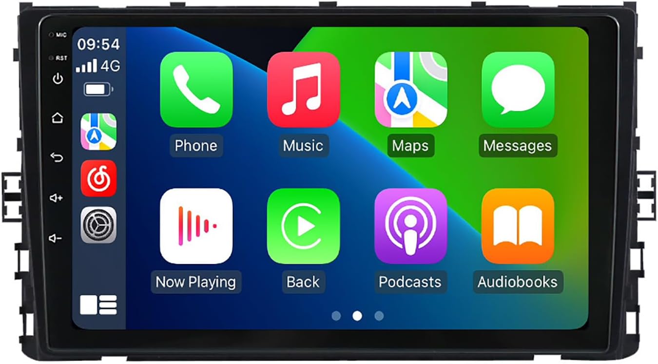 9 Inch Android 14 Car GPS Navigation Multimedia Player Screen for VW 2018, Car SWC Multimedia Radio Audio DVD Stereo Player