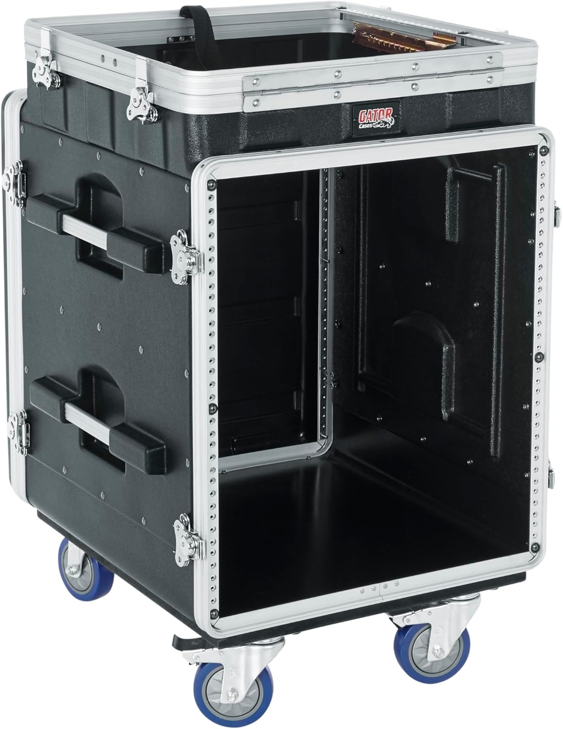 Gator Cases 10U Top, 12U Side Console Audio Rack (GRC-10X12 PU)