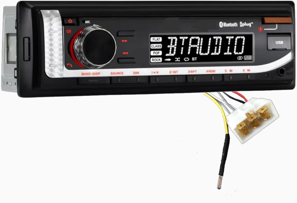 Bluetooth Tractor Radio for LS Tractor Easy Plug & Play Harness AM FM Bluetooth Voice USB 12V Direct Connect No Wire Splicing Single Din Slim Design