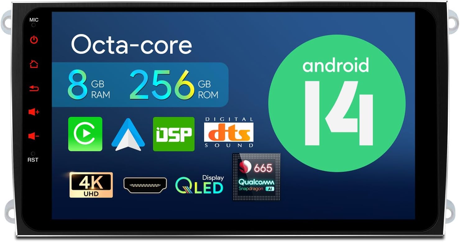 XTRONS Car Stereo for Porsche Cayenne 2003-2010 with Optical Fiber Decoder, Android 14 Qualcomm Octa Core 8GB+256GB, 9 Inch IPS Touch Screen GPS Navigation Built-in DSP CarPlay Android Auto