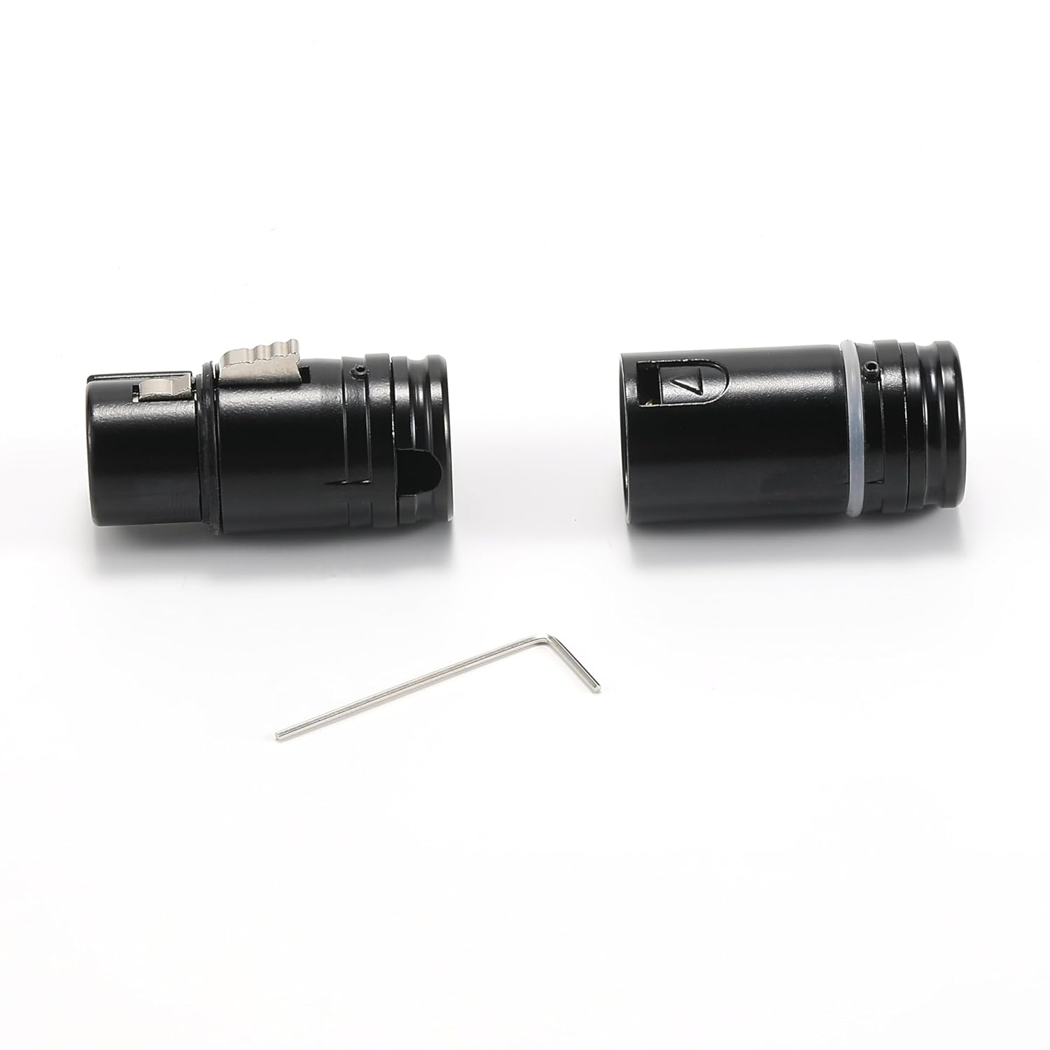 10PCS Low Profile Right Angle XLR Cable Connector Gold Plating 3 Pin, 90°-360° Rotatable Adjustable Short Type XLR Plug with Wrench, for Camera, Microphone, Headphone Amp (5, (Female+Male)-White Ring)