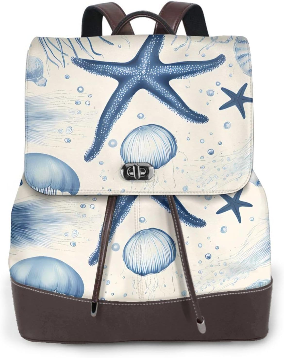 Starfish for Womens Backpack Purse Microfiber PU Anti-theft Large Fashion Designer Travel Bag Ladies Shoulder Bags