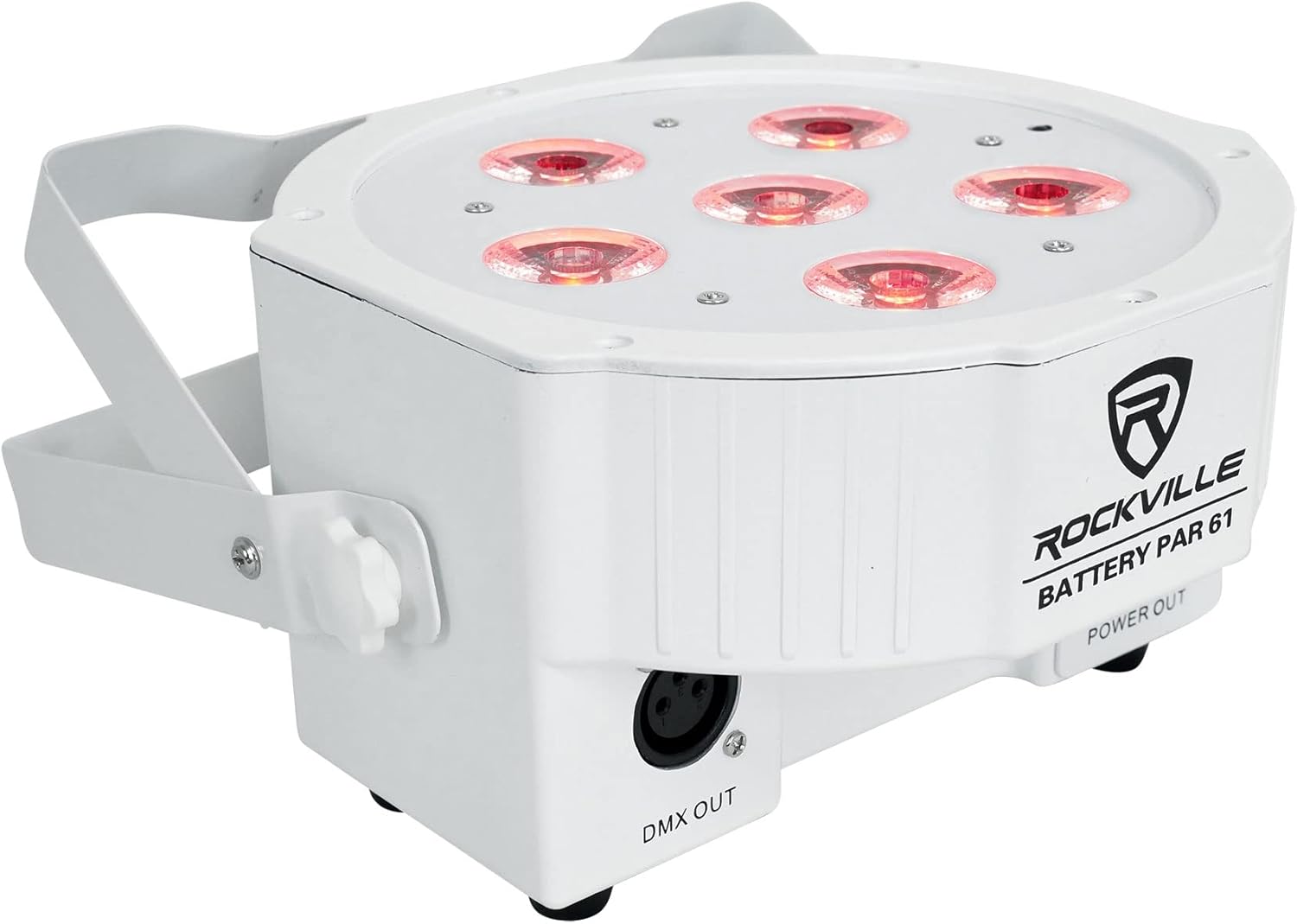 8 Rockville Battery PAR 61 White Rechargeable RGBWA+UV DMX DJ Up-Lights+Remotes
