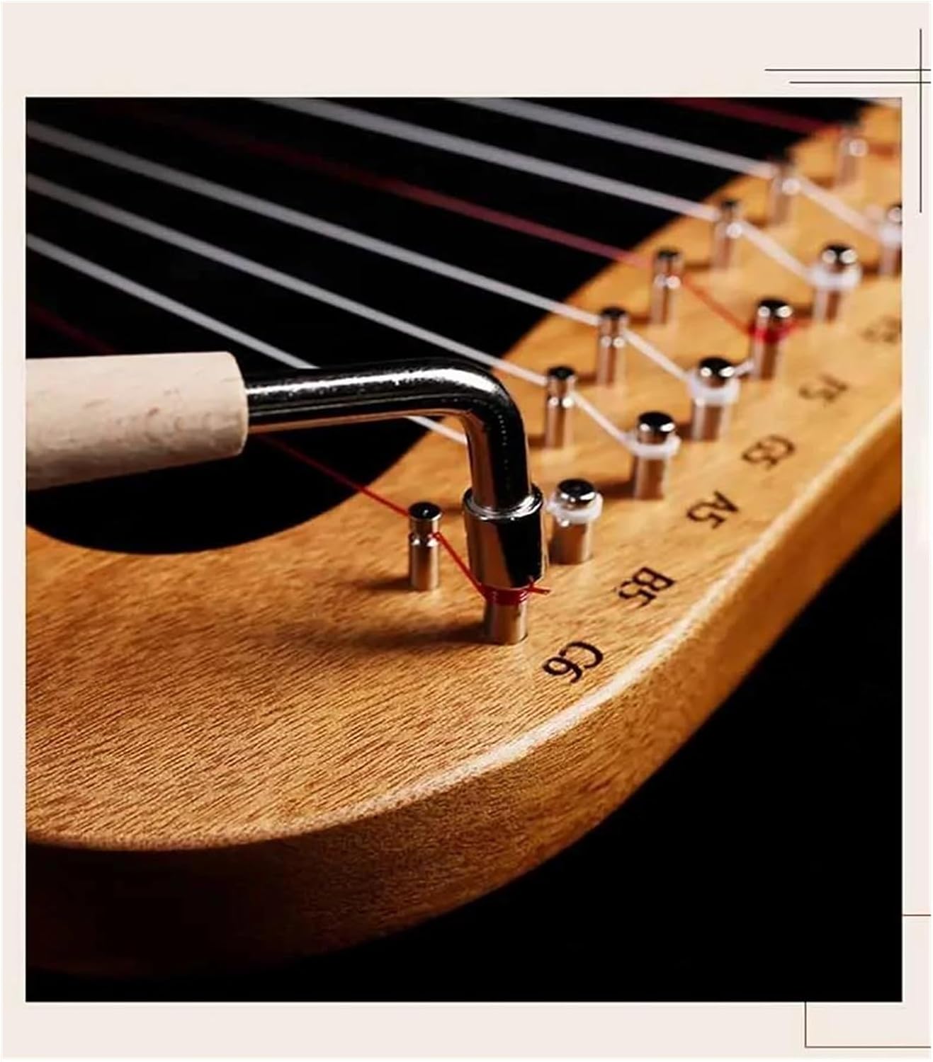 Lyre Harp Set Wooden 15 String Harp Rare Musical Instrument Professional Portable Harp Musical Instrument Accessories(15 String1)