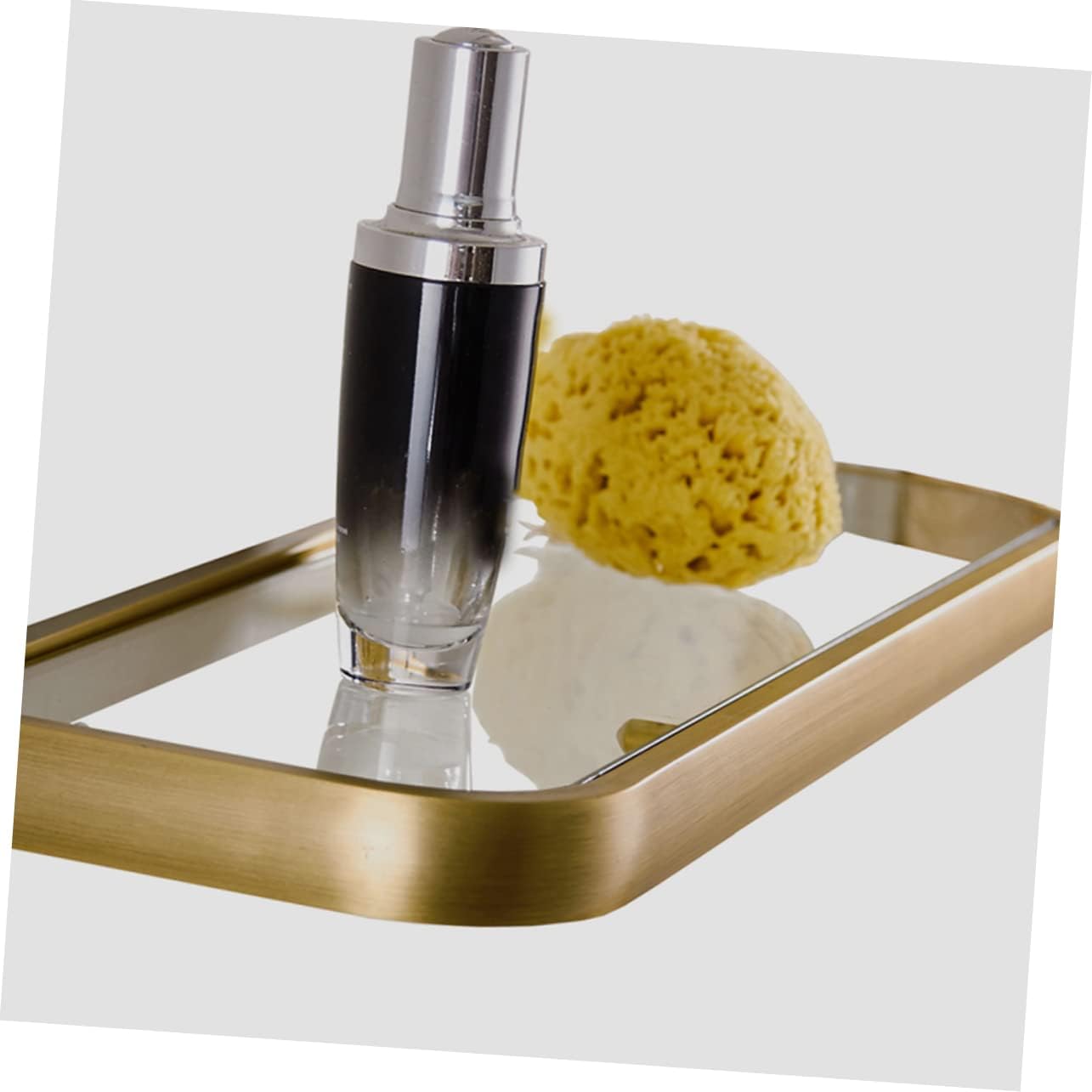 Bathroom Organization Wall Hanging Storage Glass Storage Decor Brass Rack Bronze Finish