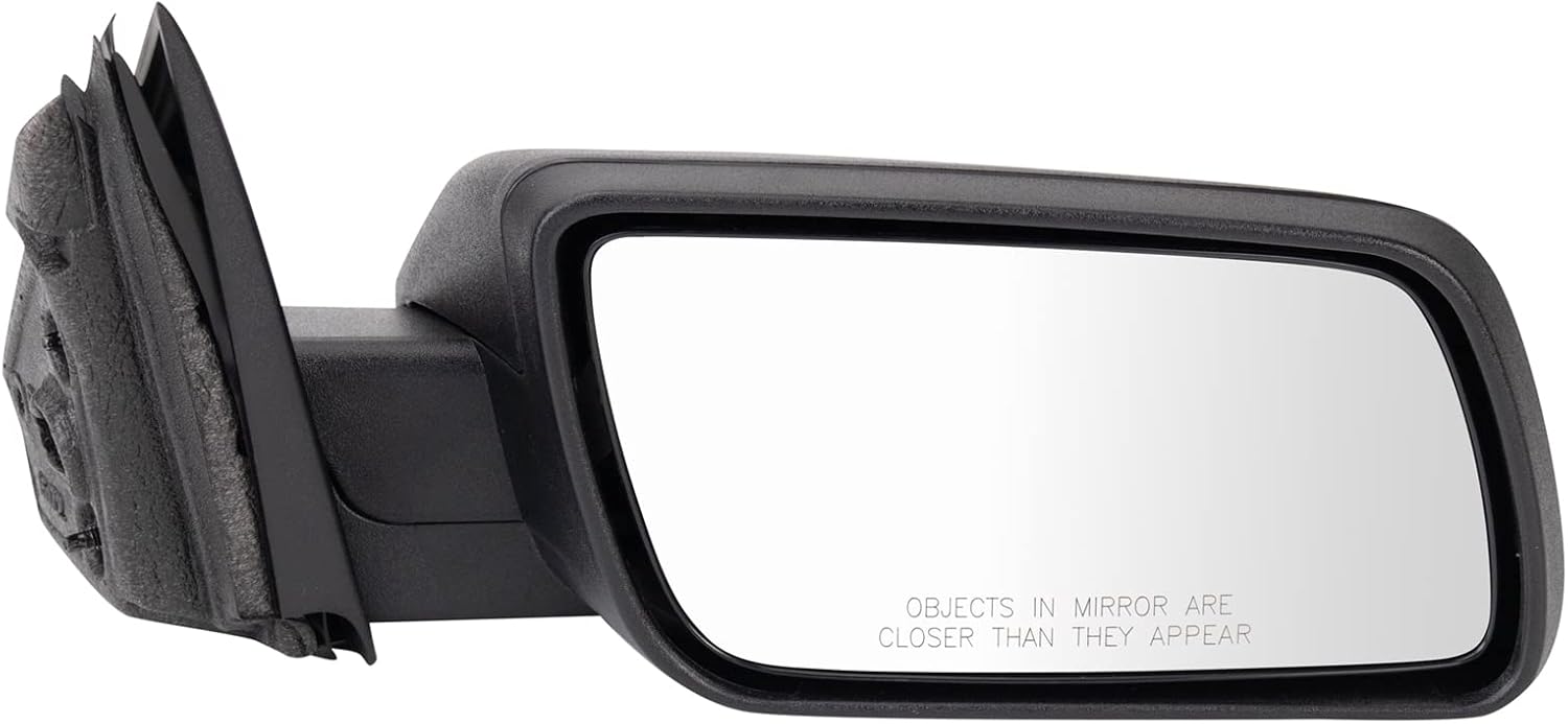 TRQ Passenger Side Power Mirror Textured Black Manual Fold Compatible with 2009-2012 Ford Flex FO1321358