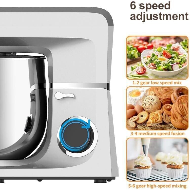 Stand Mixer,11L Food Mixer with Agitator,Dough Hook,Egg Beater,1700W Tilt Head Dough Blender,6-Speed Adjustable Multi-Function Cook Machine,Household Desktop Egg Beater,