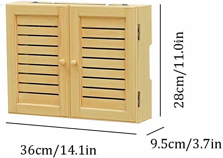 Hollow Router Storage Rack TV Component Suspension Rack Wall Mount Storage Rack Floating Shelf (Color : Maroon, Size : 36x9.5x28cm) (Wood Color 36x9.5x28cm)