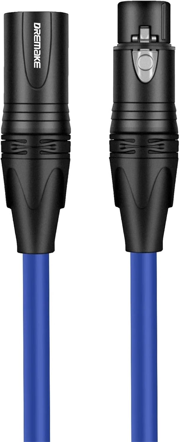 XLR Male to Female Cable XLR Extension Karaoke Microphone Cable Sound Cannon Mikrofon Patch Cable for Mixer Amp Console Camera(Blue,2m)