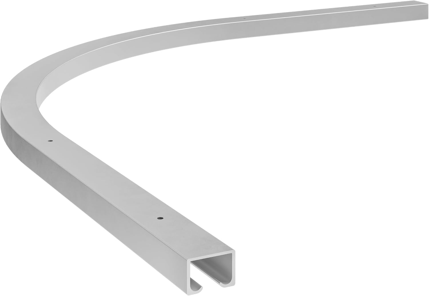 Curtain Track - Corner Section for Ceiling Curtain Track - USA Made - 90 Degree Bend, Anodized Silver