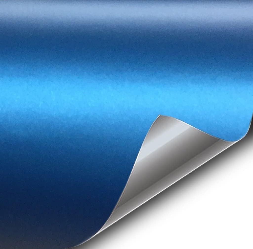 VViViD Semi-Gloss Satin Metallic Blue Automotive Vinyl Wrap Roll (25ft x 5ft)