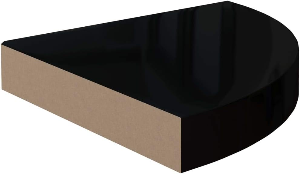 Corner Shelf,Floating Shelves for Wall,Easy-to-Assemble Wall Mount Corner Shelves for Bedrooms and Living Rooms Floating Corner Shelves 4 pcs High Gloss Black 9.8