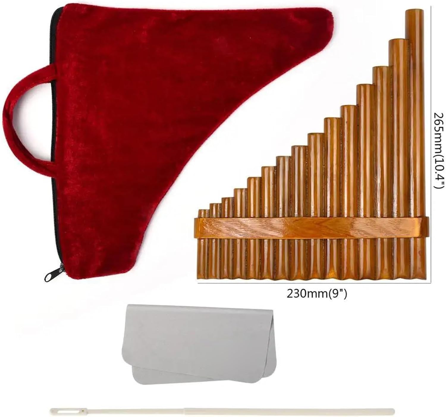 pan flute for beginners Chinese Folk Musical Instrument 15-tube G Tone Adjustable Flute Pan Wind Panpipes Handmade Panflute (Color : Right Hand)