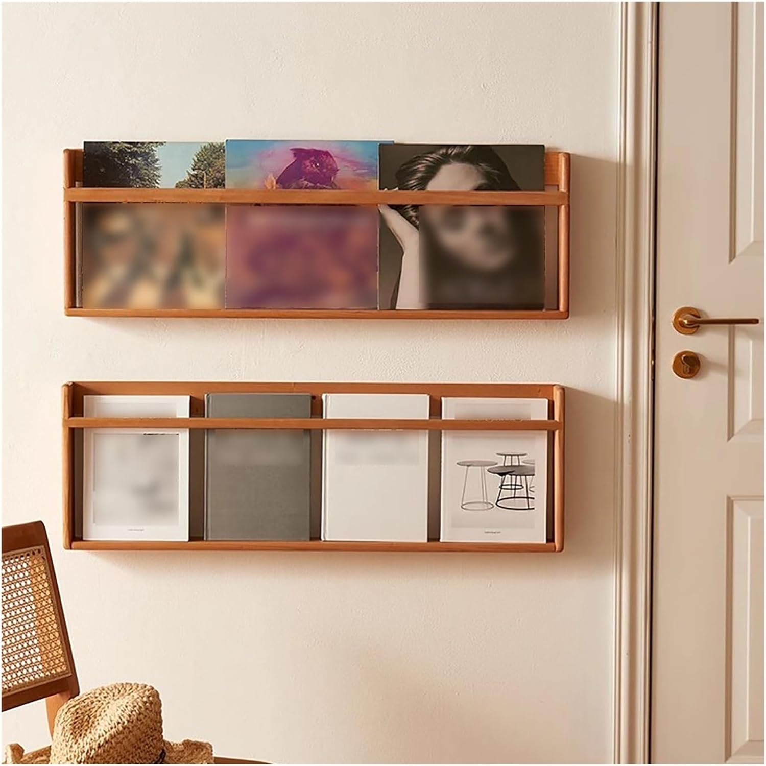 Nursery Book Shelves for Wall,Wood Bookshelf for Kids Baby, Floating Shelves for Wall Decor, Record Holder, Magazine Rack, Picture Ledge Shel ( Color : Set of 2 , Size : 90x6.8x29.8cm/35.43x2.68x11.73