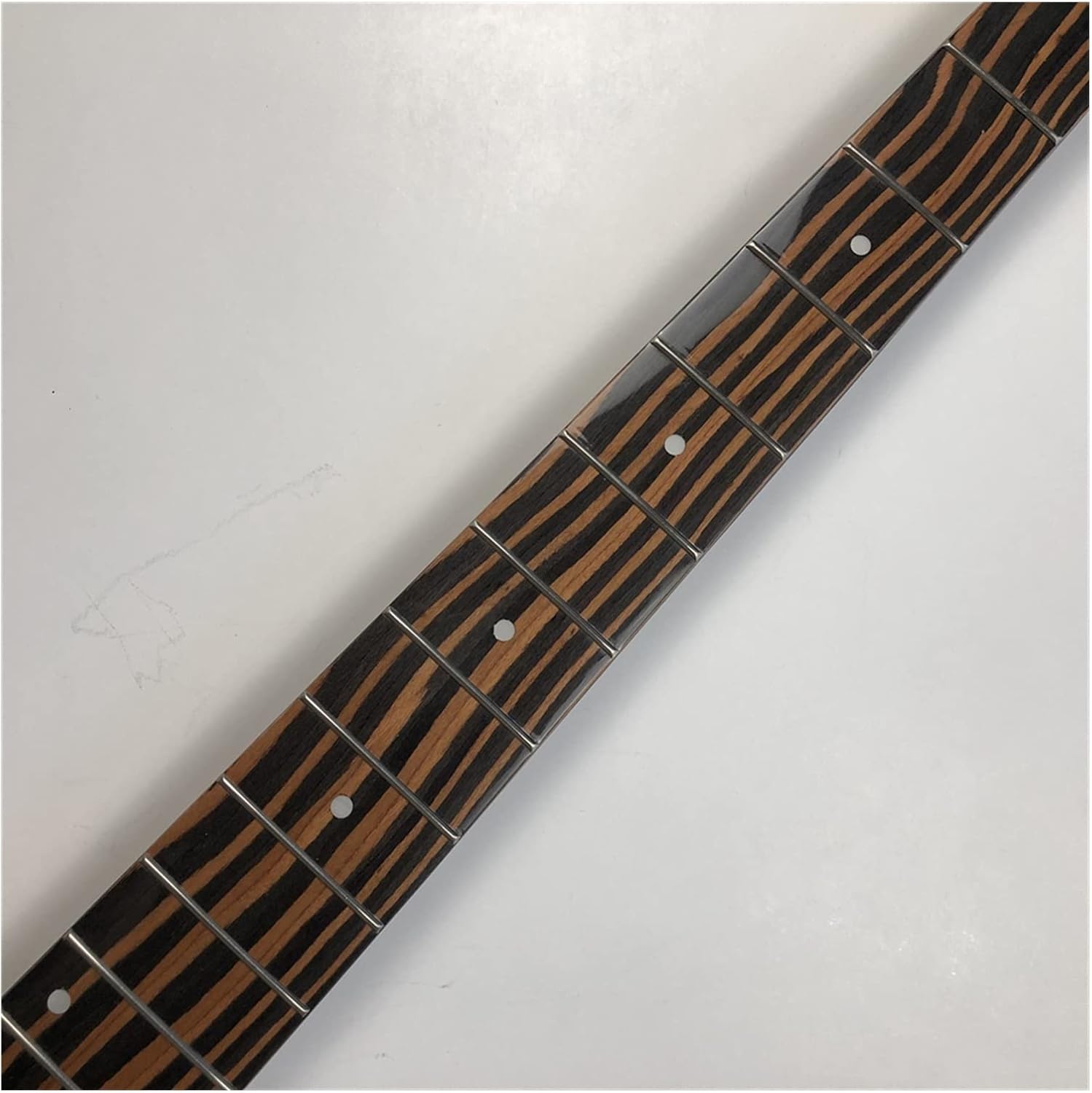 TSTS 5-String Bass Guitar Neck Zebra Wood 20 Fret 34-Inch Dot Inlay Nut 45mm Guitar ​Neck Replacement