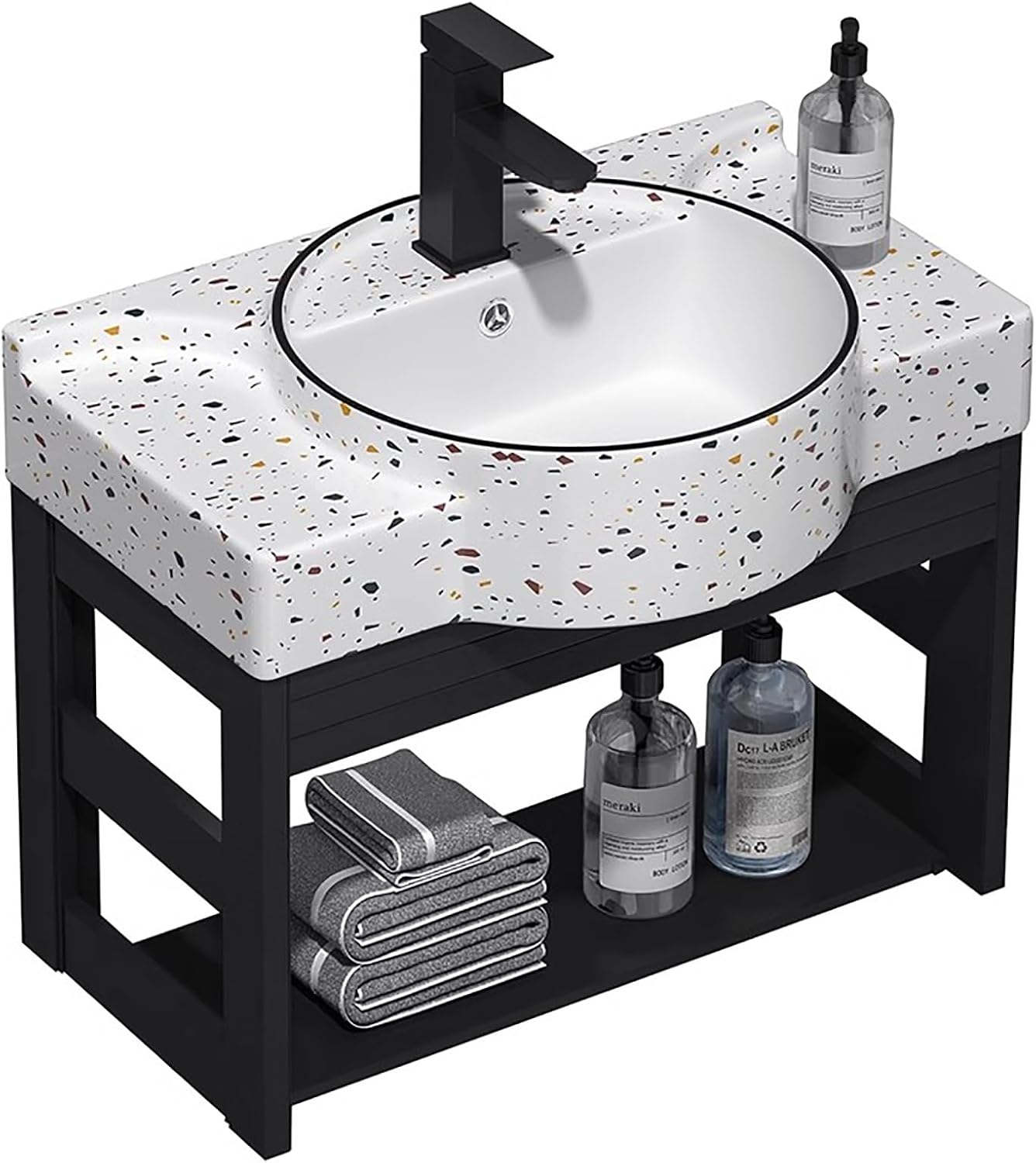 Wall Mount Bathroom Sink, Wall Mount Vessel Sink,Bathroom Corner Basin Sinks,Corner Wall Mount Vanity Sink,Vessel Sink with Faucet and Drain Combo,Faucet and Drain. (Size : Low Configuration)