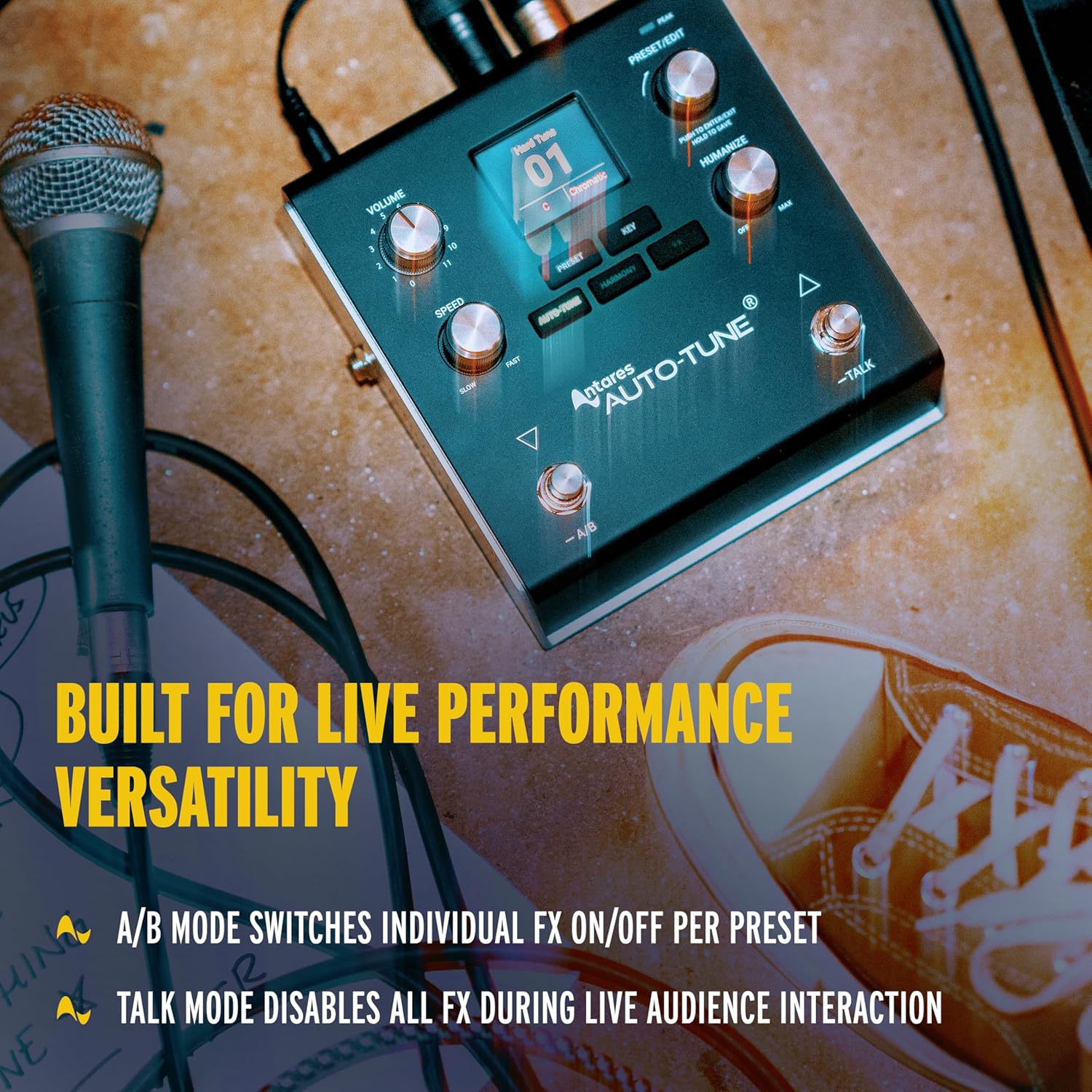 HeadRush VX5 Vocal Effects Pedal with Antares AutoTune for Vocalists with Real Time Pitch Correction, Vocal Harmony, Guitar and Mic in and Audio Interface