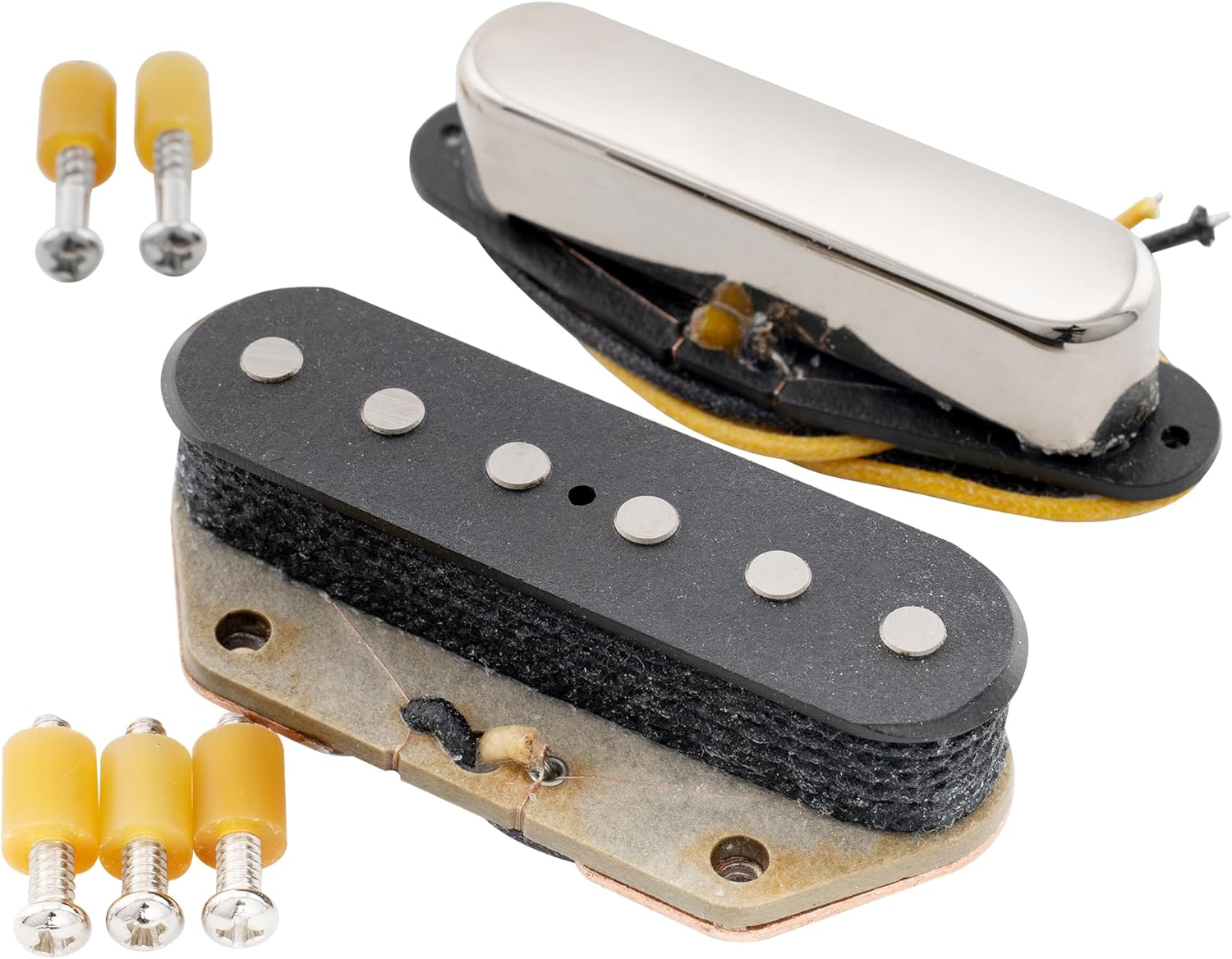 The Revival Pickups RPT2 Heartbreaker Vintage Style Alnico 3 Neck Bridge Pickups Set for Tele Style Electric Guitar, Nickel