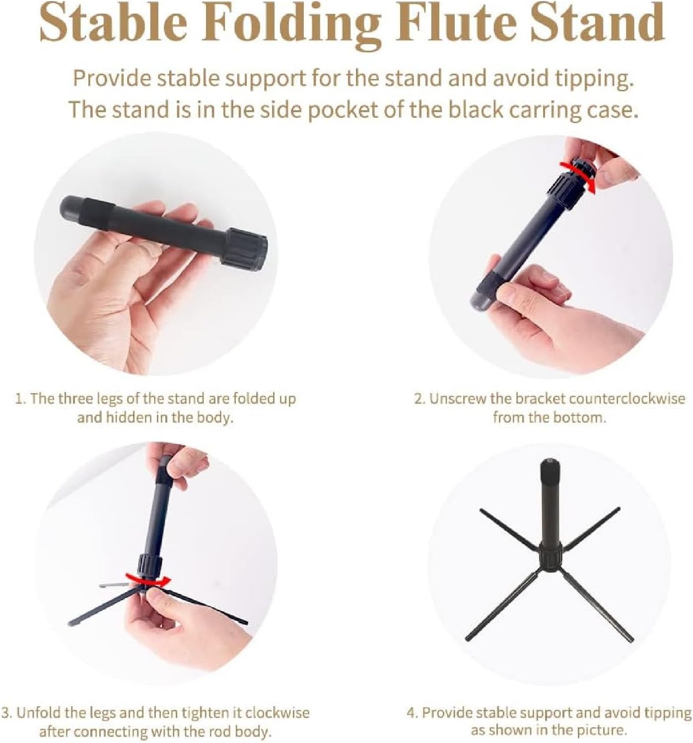 C Flute 16 Key Set for Beginners and Students White Copper Flute with Portable Bag and Cleaning Tools for Learning