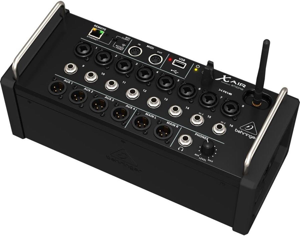 Behringer X AIR XR16 16-Input Digital Mixer for iPad/Android Tablets with 8 Programmable Midas Preamps, 8 Line Inputs, Integrated Wifi Module and USB Stereo Recorder