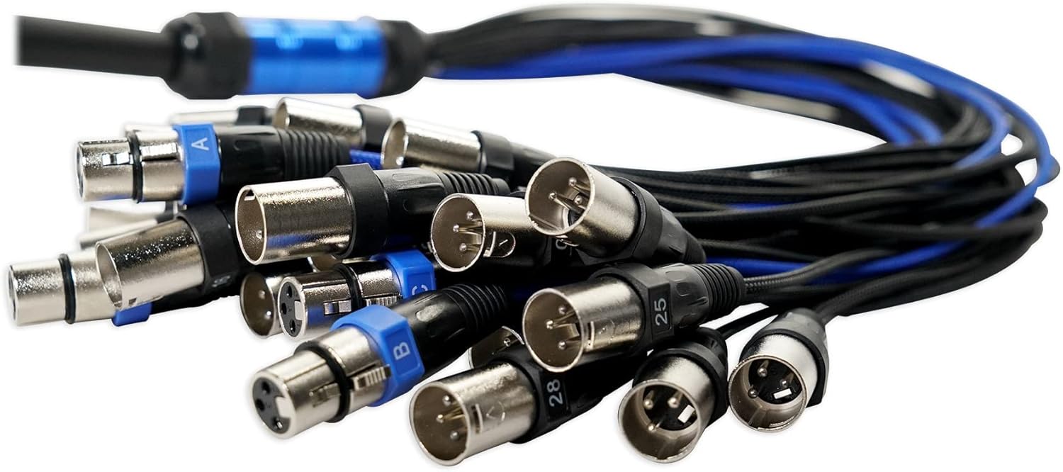 Rockville SX32100 32 Channel XLR Snake Cable (4 Returns), 100 Ft, 100% OFC, Durable Build, Low Noise, High Flexibility, for Live Sound and Studio Recording