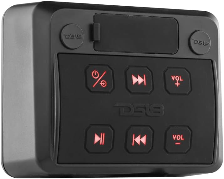 DS18 ENSBTRC-SQ Bluetooth Marine Universal Radio Stereo - Waterproof Boat Audio Receiver with MP3, USB, SD – Ideal for Boat, ATV, UTV, Side by Side, Golf Car