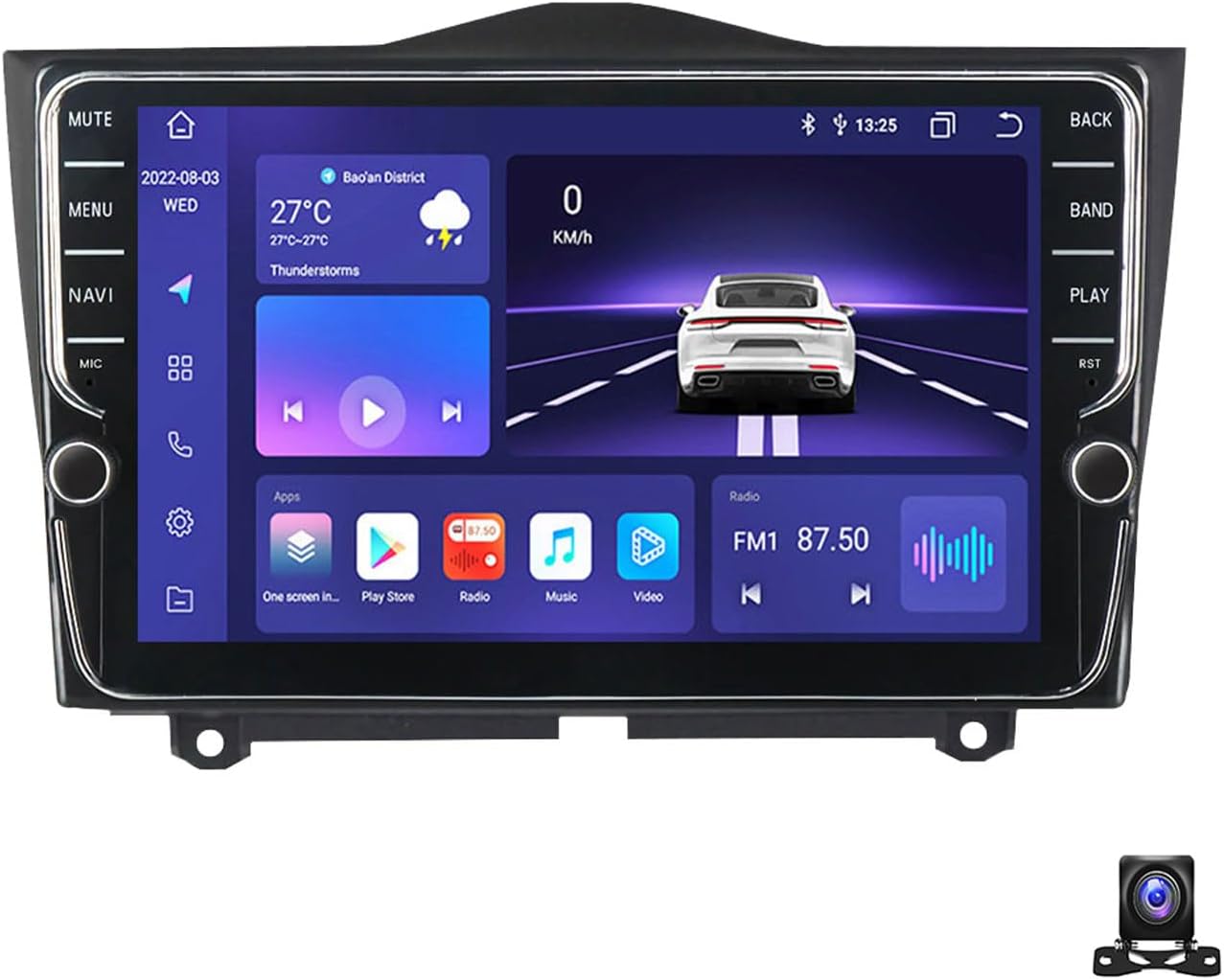 Double Din Car Stereo Bluetooth MP5 Player with Carplay/Auto, 9 Inch Touchscreen Radio Receiver with AHD Backup Camera, Compatible with Lada Granta 2018~2019 Support 4G/SWC/DSP,K700S