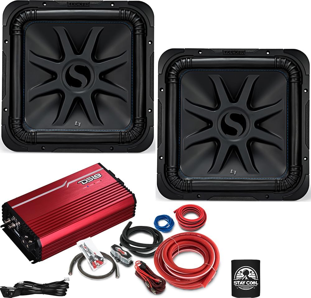 KICKER Subwoofers and Amp Package of 4 Items - 15