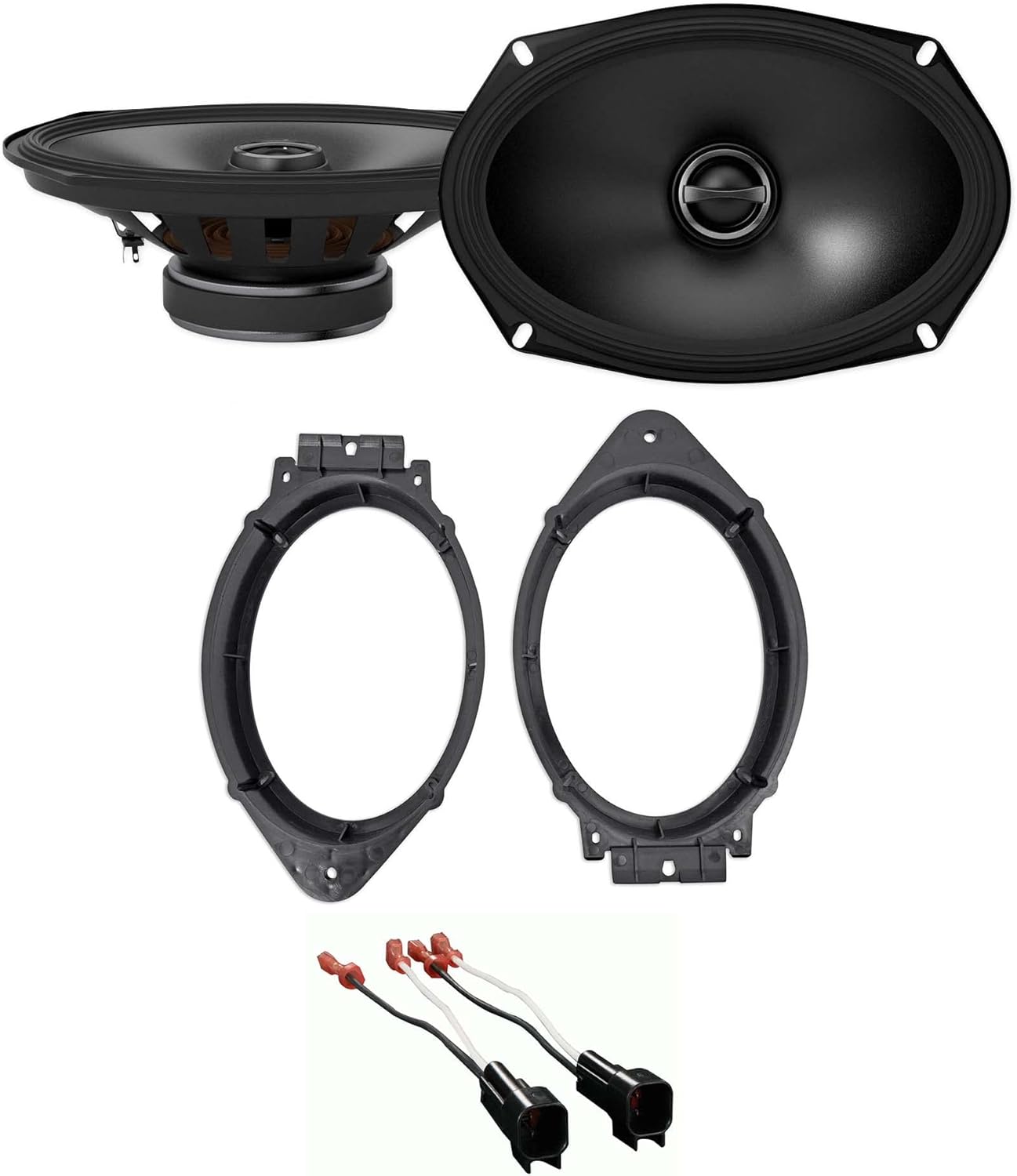 Pair Alpine S-S69 260 Watt 2-Way Car Audio Speakers Bundle with METRA 72-5600 Speaker Wire Harness & METRA 82-3004 6x9 Speaker Adapter Compatible with 2015-2017 Chevrolet Colorado (3 Item)