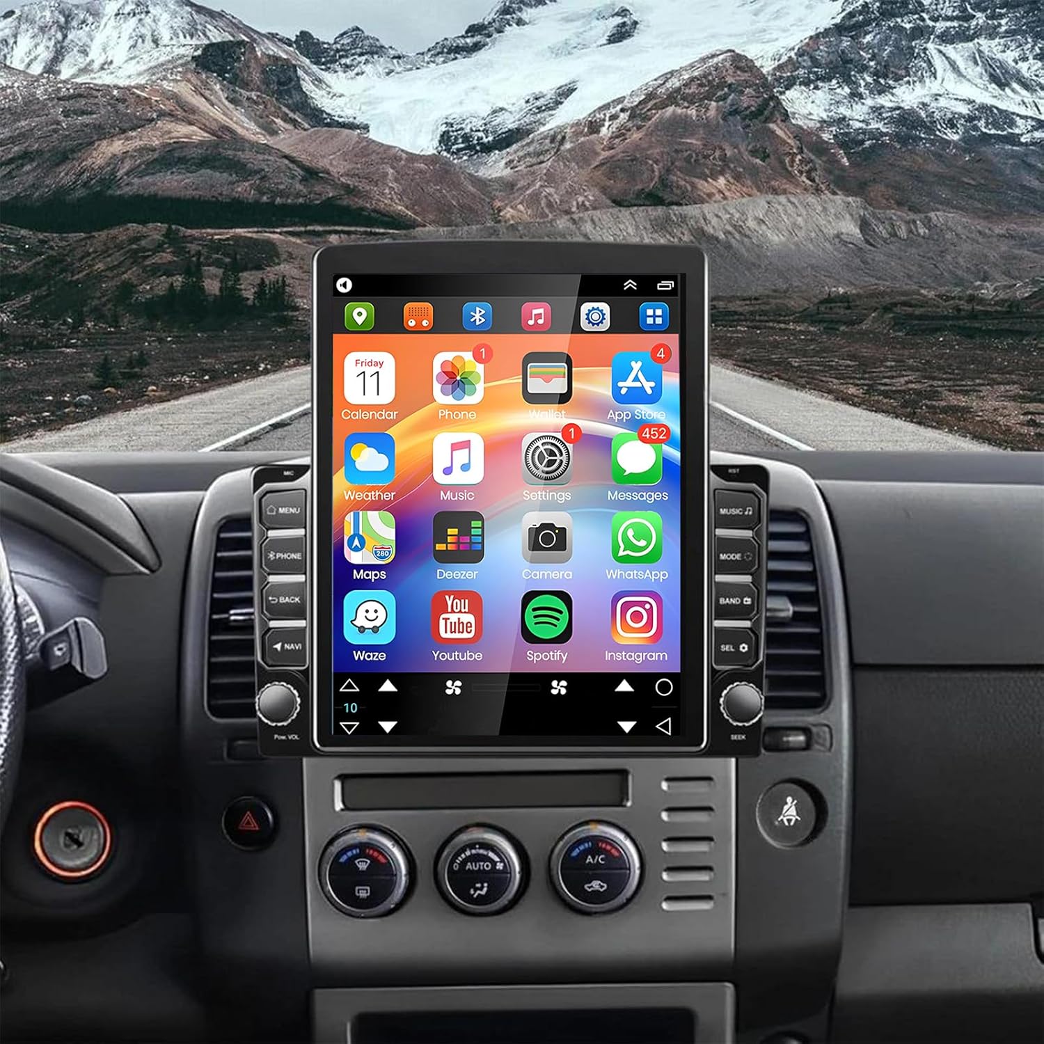 PHEZEN 9.7 inch Touchscreen 8 core Car Stereo Fit for Nissan Pathfinder 2005-2010, Android 15 Car Radio with Carplay & Android Auto in-Dash Navigation BT Mirror Link WiFi Backup Camera 8+256G