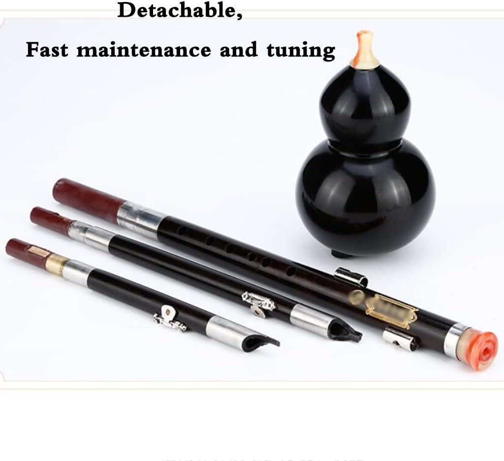 Flutes Musical Instruments Ebony Cucurbit B-Flat C-A Playing Instrument Traditional Musical Instruments for Beginners with Chinese Knot and Box Tonal Beauty (Color : Black, Size : G-Key)