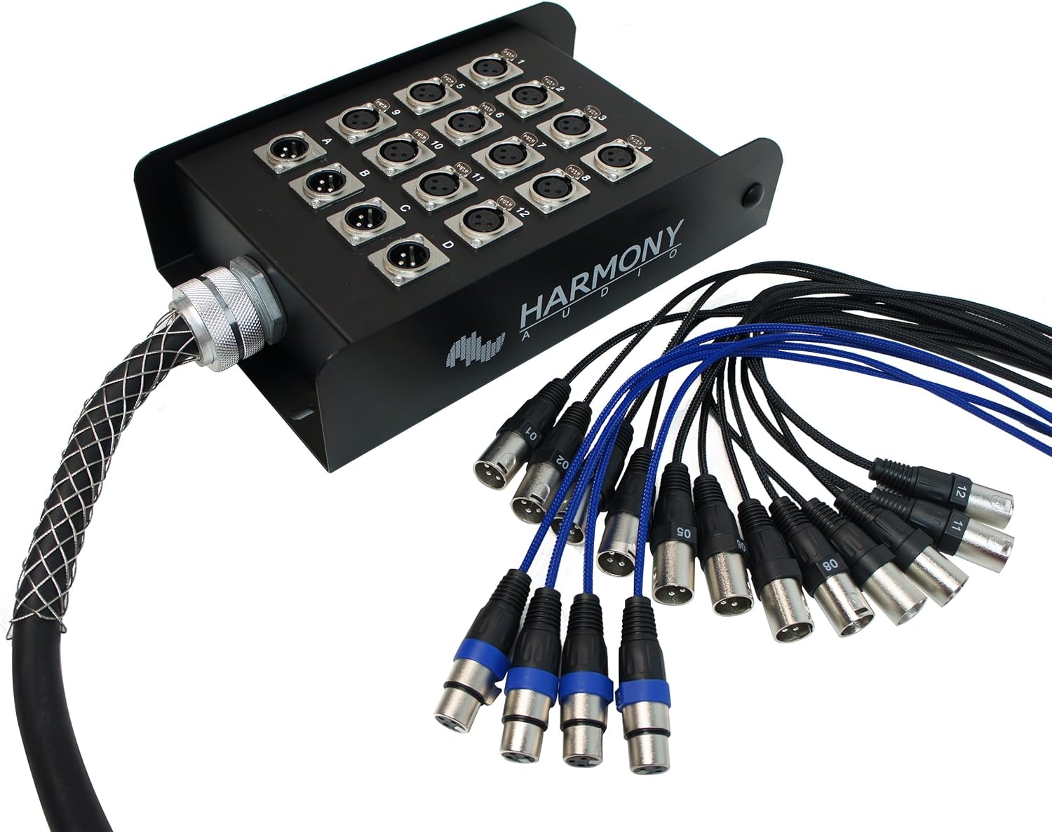 Harmony Audio HA-SB16100 Pro Stage XLR Snake Cable Box 16 Channel - 100 Feet (12 Send, 4 Returns)