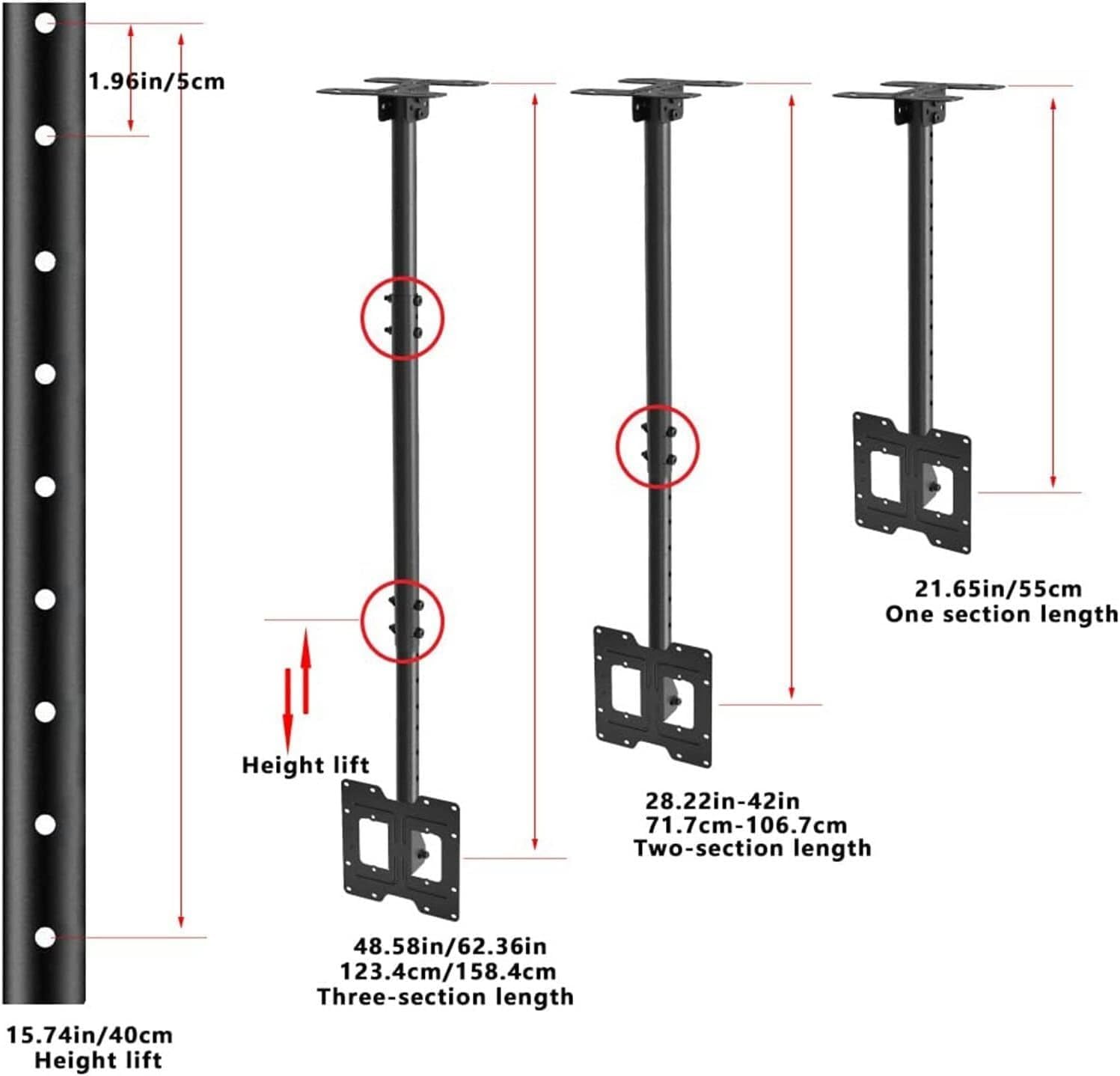 TV Wall BracketCeiling TV Mount with 360° Rotation and Tilt Adjustable TV Bracket for TVs up to 150 lbs Wall Mount Bracket for TV