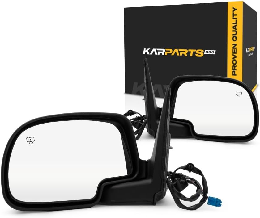 For Chevy Silverado 1500 2003 2004 2005 2006 Door Mirror Driver and Passenger Side | Pair | Power Heated | Folding | Textured Black | GM1320293, GM1321293 | 15226944, 15226945