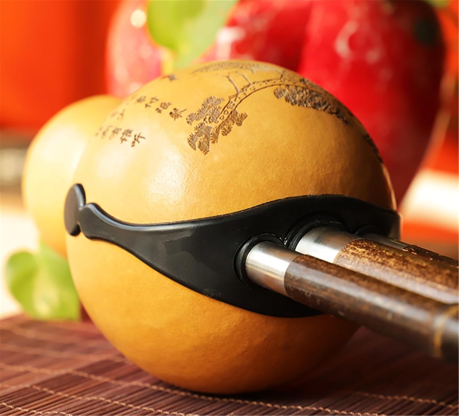 Hulusi flute, Hulusi Large B Flat Key C Major D Major Key Small Position Easy-press Hole Bass Instrument With Box Pendant(C Key)