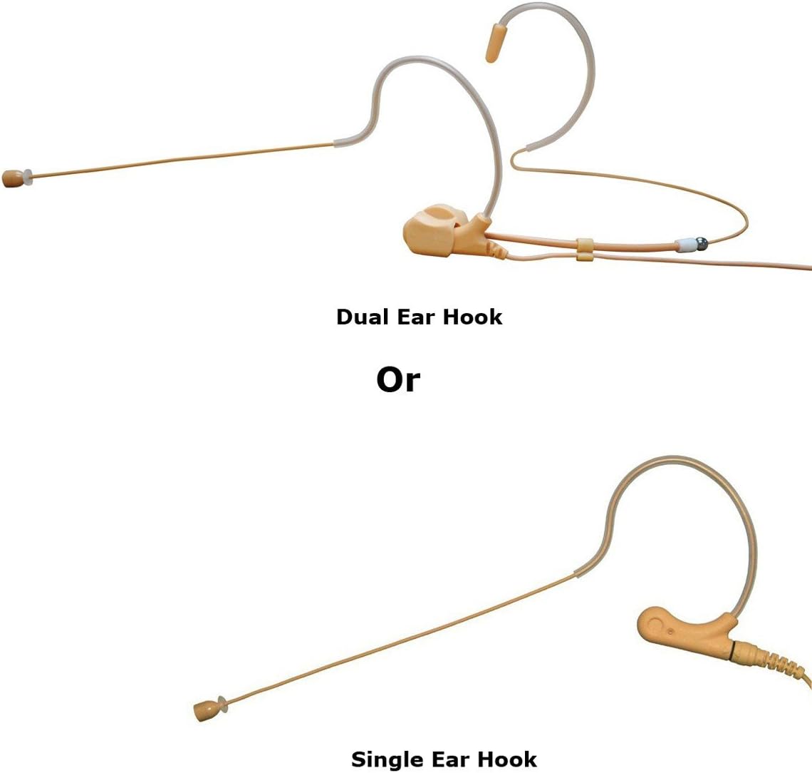 U-Voice UVS70DTF H4P Detachable Mini Headset Microphone with Detachable Frame for Audio Technica (Tan Color)