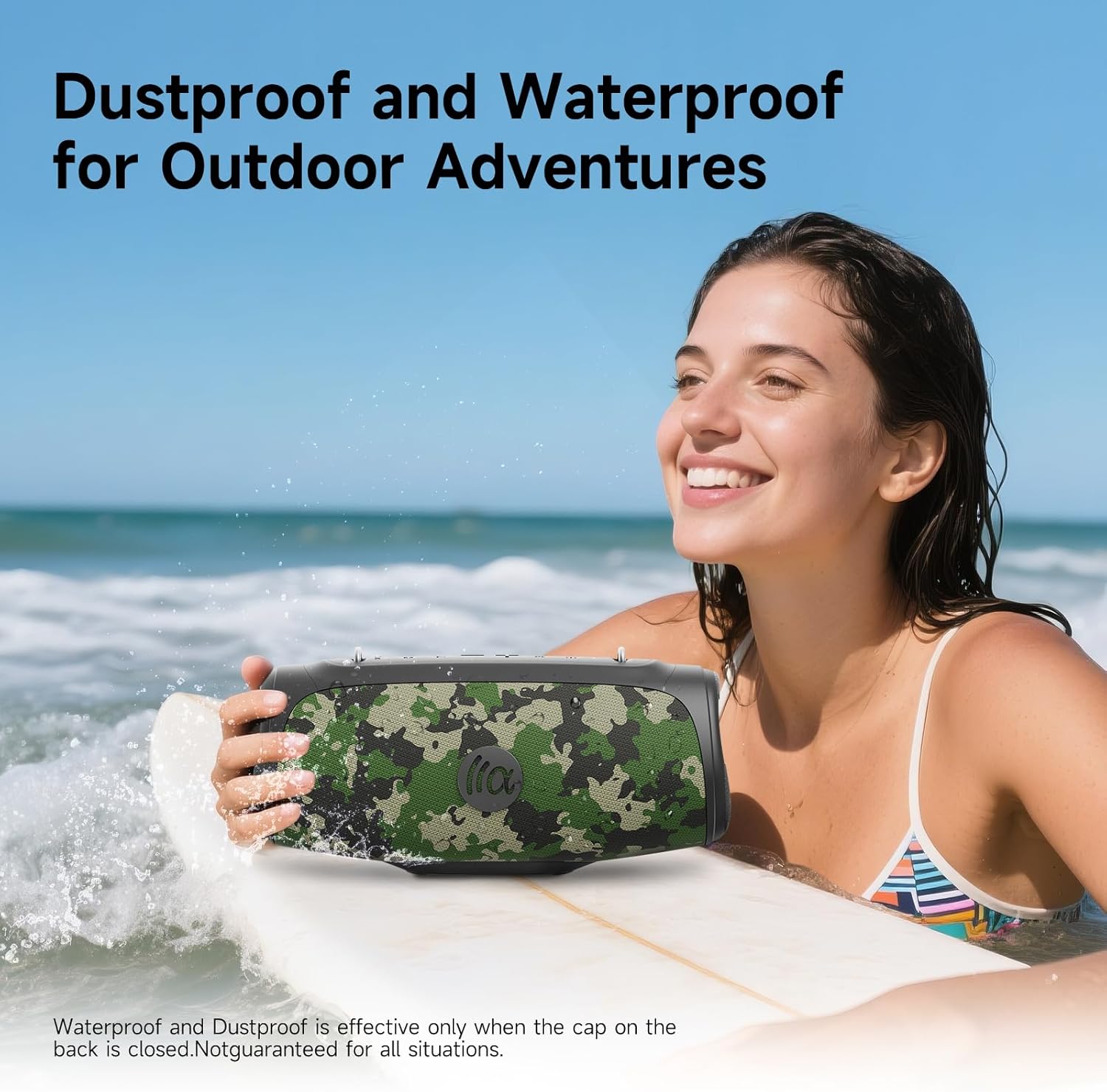 Portable Bluetooth Speaker 60W RMS,90W Peak Loud Subwoofer Wireless Stereo with HD Sound,8H Playtime IPX7 Waterproof for Party cmaping Beach
