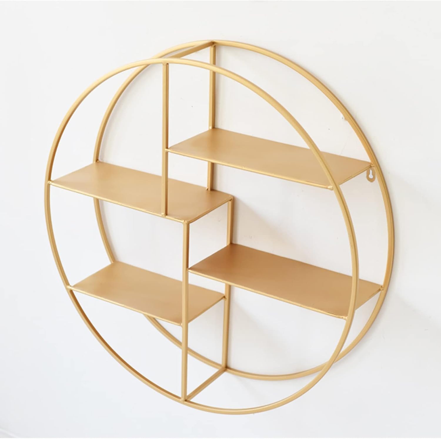 Wall Shelves Floating Shelves Wall Mounted Hanging Shelf Round Wine Holder Decoration Storage Rack and Wall Mount Display Book/Flower Stand (60X15X60Cm)