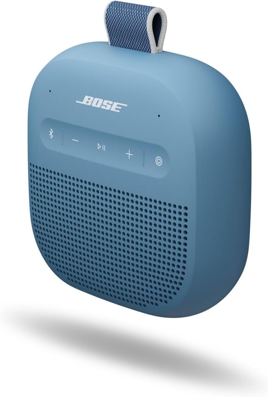 Bose New SoundLink Micro Portable Bluetooth Speaker (2nd Gen), Wireless Outdoor Speaker, Up to 12 Hours Battery Life, Waterproof and Dustproof with Travel Bag and 20W 2-Port Wall Charger (Blue Dusk)