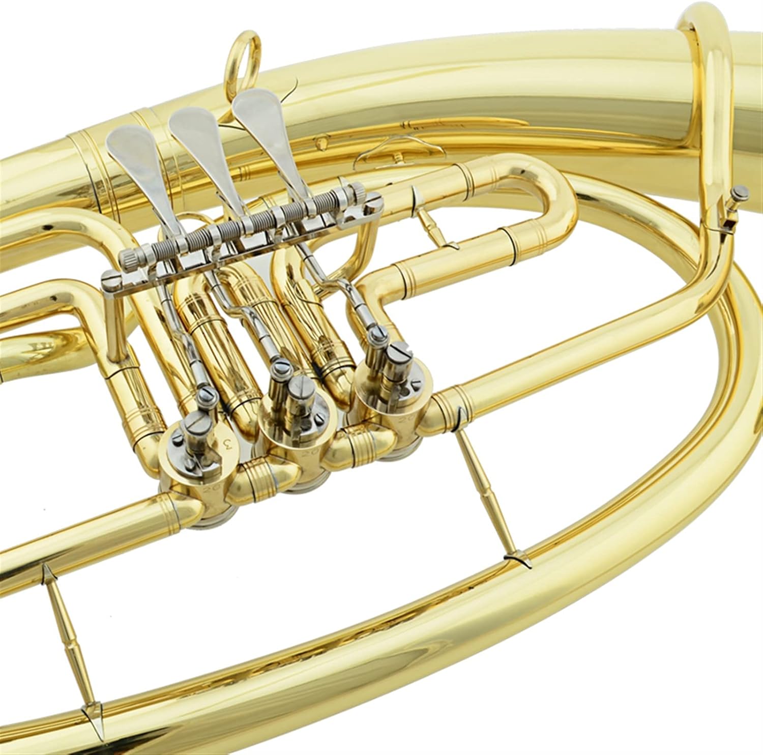 Trumpet Set Professional Baritone Horn B Flat Gold Lacquer Baritone Brass Wind Instrument with Mouthpiece & Baritone Case Trumpets Beginner