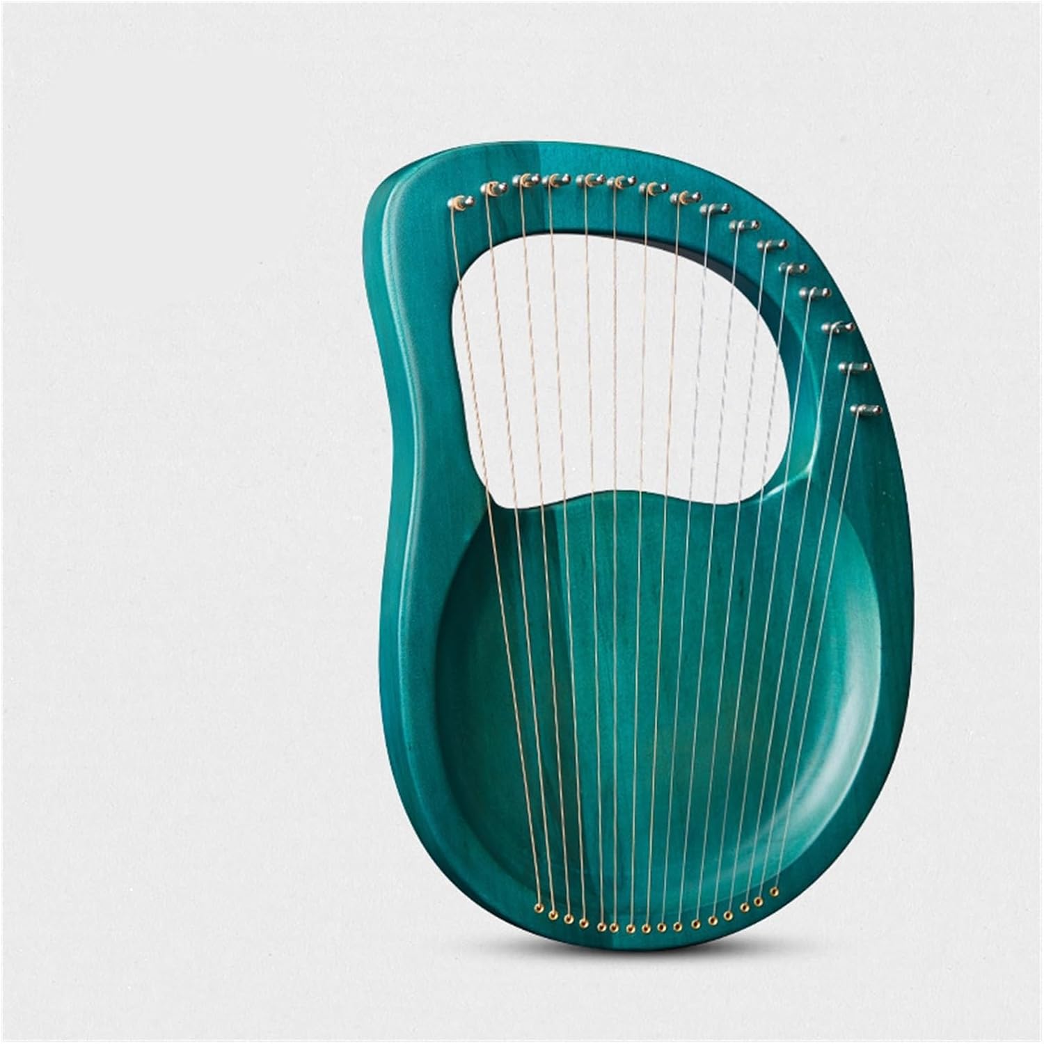 Lyre Harp Set 16-tone Harp Portable Instrument Red Green Wood Colo(Green)