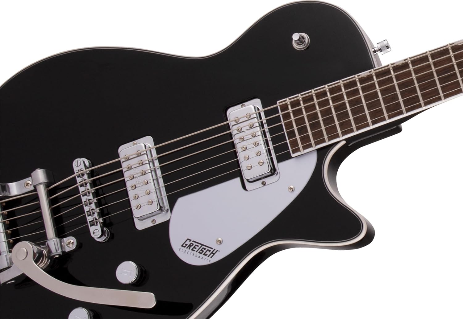 Gretsch G5260T Electromatic Jet Baritone Electric Guitar with Bigsby - Black Bundle with Strap, Strings, String Winder, Picks, and Austin Bazaar Polishing Cloth