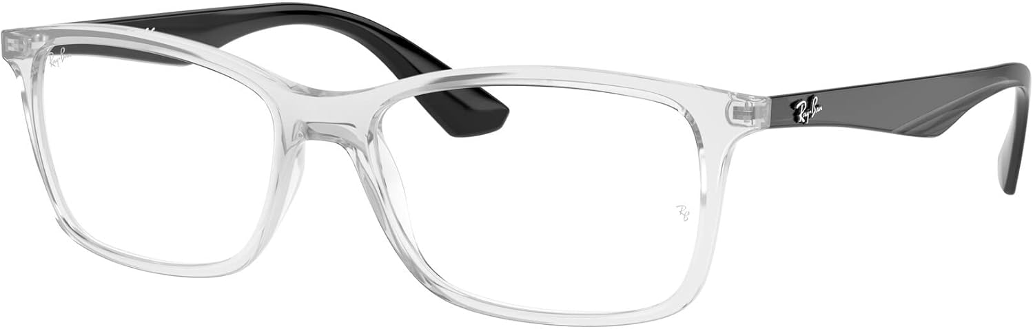 Ray-Ban 7047 Eyeglasses Bundle: 7047 7047 5943 Transparent 56mm and Eyewear Cleaning Kit