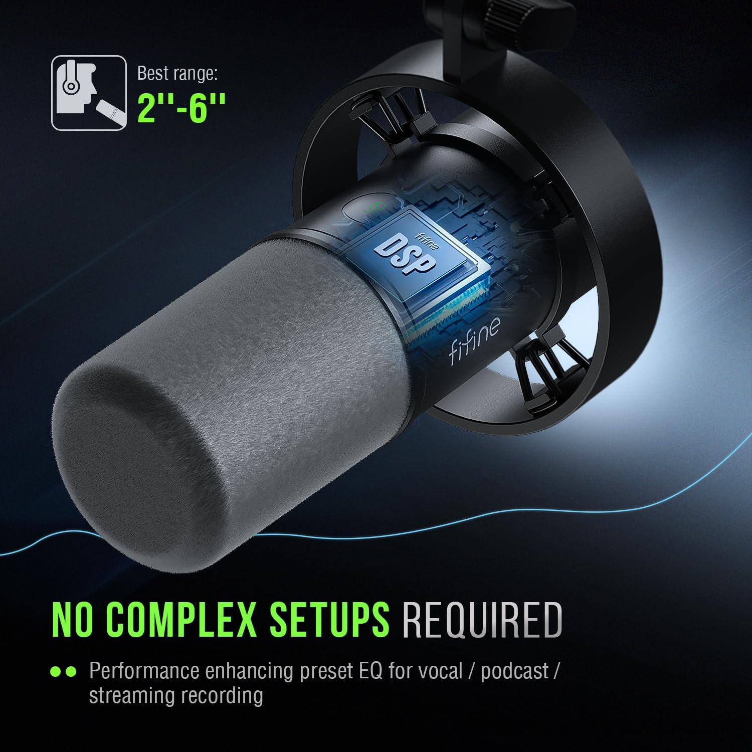 FIFINE Dynamic Microphone, XLR/USB Podcast Recording PC Microphone for Vocal Voice-Over Streaming, Studio Metal Mic with Mute, Headphone Jack, Monitoring Volume Control, Windscreen-Amplitank K688